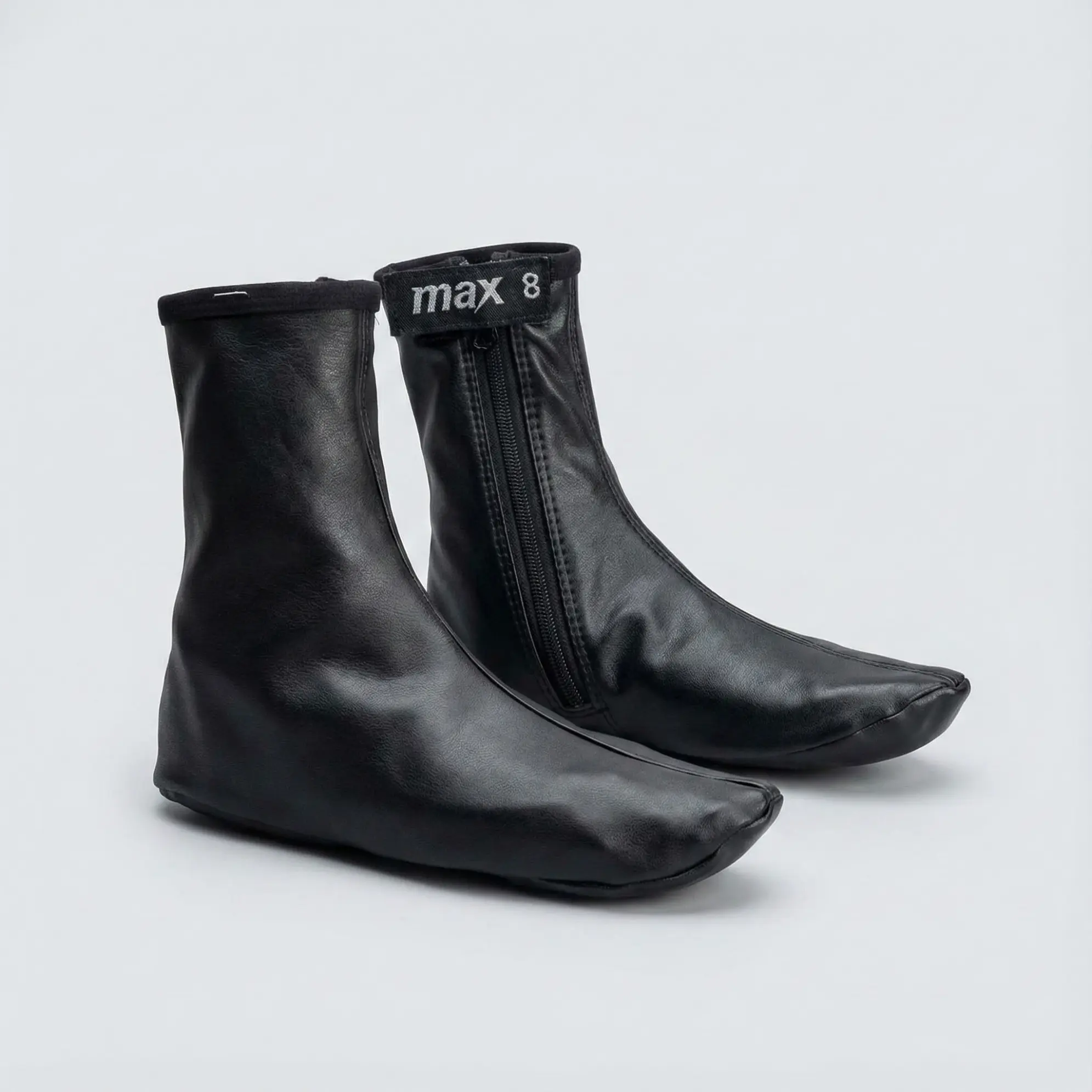 Sleek Slim-Fit Synthetic Leather Winter Zipper Socks - Image 2