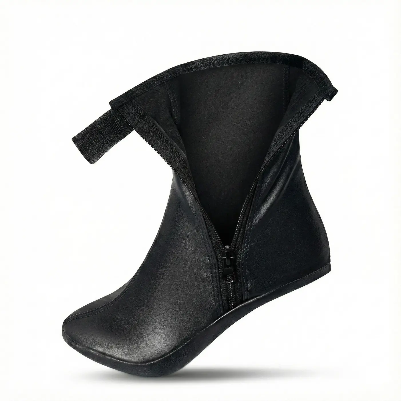 Sleek Slim-Fit Synthetic Leather Winter Zipper Socks - Image 4