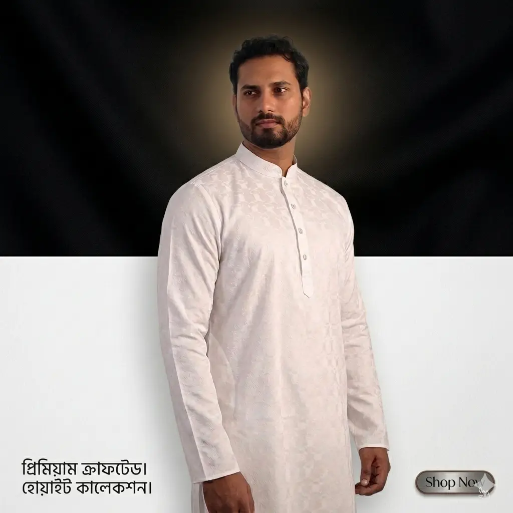 Classic White Elegant Cotton Panjabi
